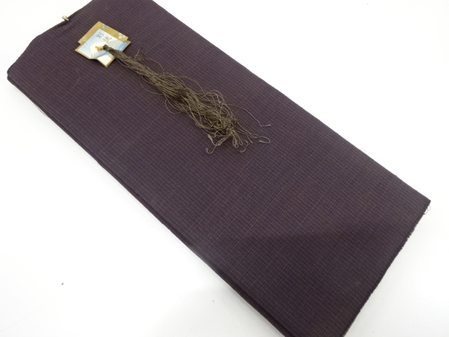 JAPANESE KIMONO / ANTIQUE BOLT FOR KIMONO / WOVEN LITTLE GRID